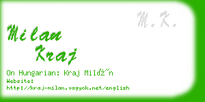 milan kraj business card